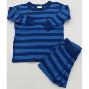Hanna Andersson Blue Striped Pajama Set Long Sleeve 2 Piece Toddler 18-24 Months